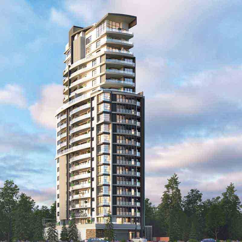 Exterior 3D walkthrough rendering for highrise residential tower in Sydney, Australia